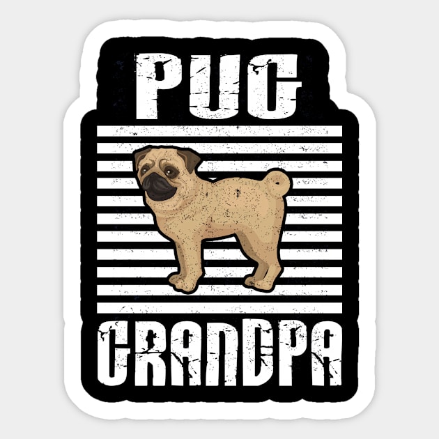 Pug Grandpa Proud Dogs Sticker by aaltadel